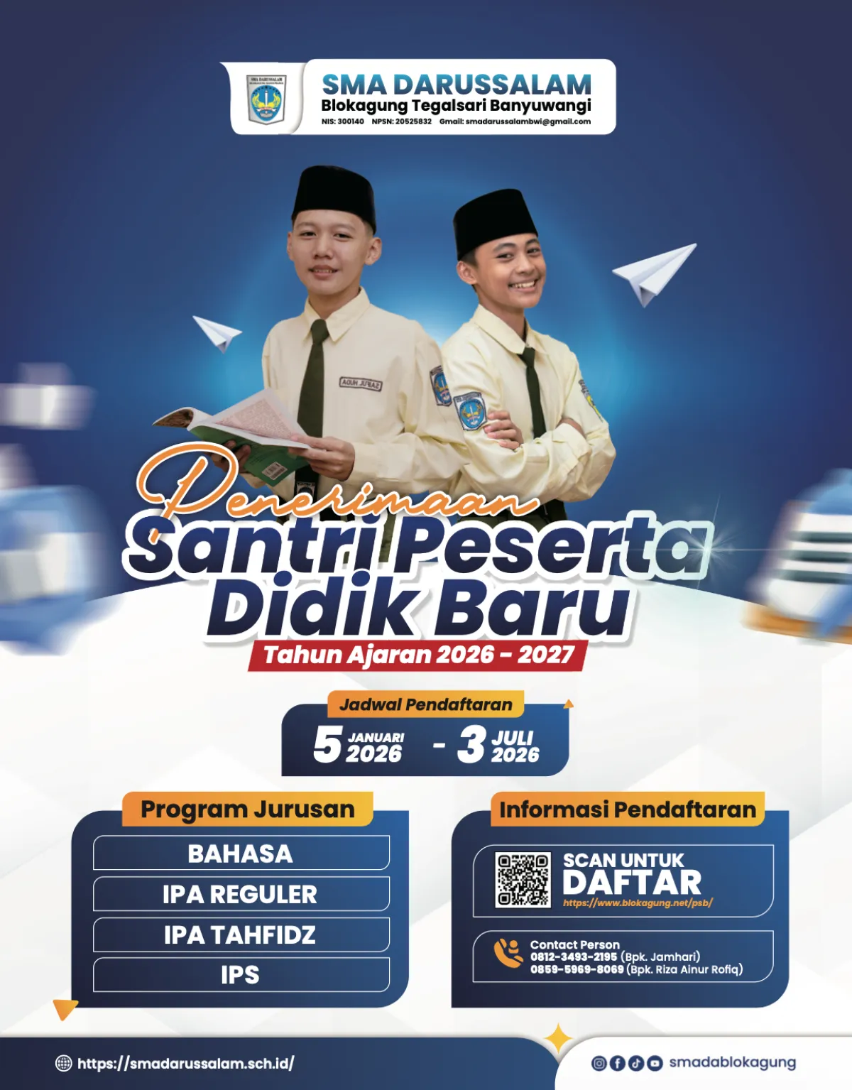 PSPDB SMA Darussalam 2026-2027 Telah Dibuka